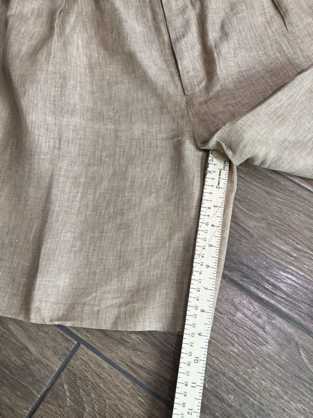 Harold Powell Linen Blend Pleated Shorts Men’s Tan Herringbone size 36 - Picture 5 of 9
